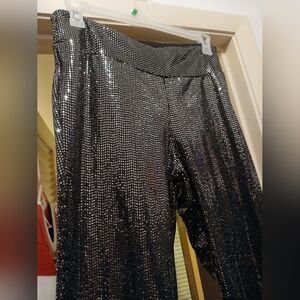 NWT Silver Sequin Pants